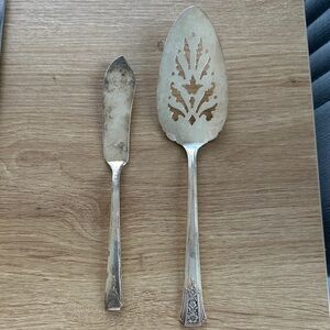 Elegant Silver Cake and Pie Server Set